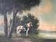 Large Old Painting Of A Horse In A 19th Century Landscape - French Animal Painting