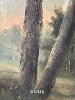 Large Old Painting of a Horse in a 19th Century Landscape - French Animal Painting