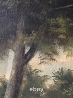 Large Old Painting of a Horse in a 19th Century Landscape - French Animal Painting