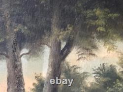 Large Old Painting of a Horse in a 19th Century Landscape - French Animal Painting