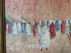 Large Signed Orientalist Oil Painting on Wood