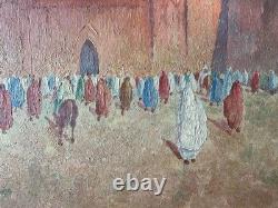 Large Signed Orientalist Oil Painting on Wood