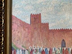 Large Signed Orientalist Oil Painting on Wood
