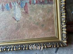 Large Signed Orientalist Oil Painting on Wood