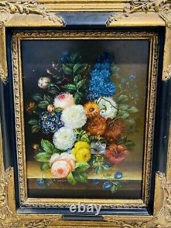 Large Table Oil Painting On Wood Bouquet Of Flowers. 54x45