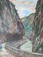 Large Oil On Wood By A Jauzy (gorges St Georges) Aude.
