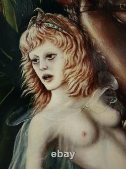 Large oil on wood panel by A. Chevalier