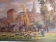 Large Painting, Oil On Panel Signed Fauchier 1887-1965, Village Sheep