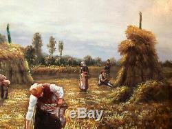 Late Nineteenth Signed Painting The Gleaners Beautiful Golden Frame