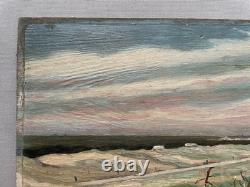Le Gurp, Médoc beach, oil on panel, painting, 1949, monogrammed