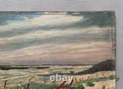 Le Gurp, Médoc beach, oil on panel, painting, 1949, monogrammed