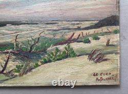 Le Gurp, Médoc beach, oil on panel, painting, 1949, monogrammed