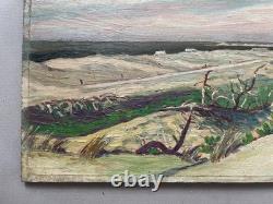 Le Gurp, Médoc beach, oil on panel, painting, 1949, monogrammed