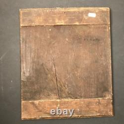 Lecture on Wood Signed to Decipher VIEL MAN READING Antique Painting