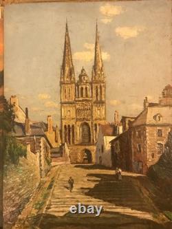 Léon Auguste Derruau (1888-1984) H. On panel, signed 40 Angers The Cathedral