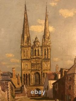 Léon Auguste Derruau (1888-1984) H. On panel, signed 40 Angers The Cathedral