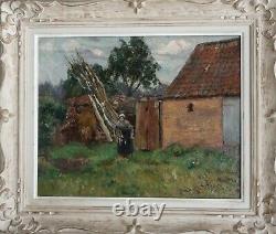 Leopold Haeck 1868-1928. Large & Beautiful Canvas. Old Peasant Du Bois