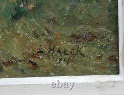 Leopold Haeck 1868-1928. Large & Beautiful Canvas. Old Peasant Du Bois