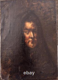 Little portrait of a woman, Goya school, oil painting on wood, 1830.