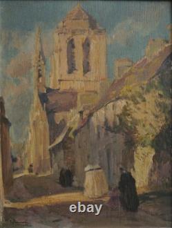 Locronan, Brittany, Breton women going to church. Emile SIMON (1890–1976). Finistère