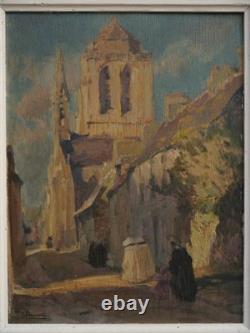 Locronan, Brittany, Breton women going to church. Emile SIMON (1890–1976). Finistère