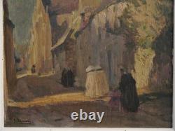 Locronan, Brittany, Breton women going to church. Emile SIMON (1890–1976). Finistère