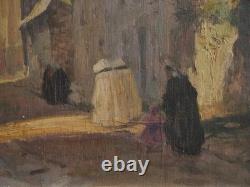Locronan, Brittany, Breton women going to church. Emile SIMON (1890–1976). Finistère