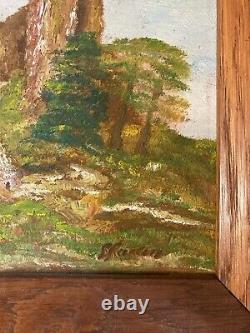 Lot 2 Oil Painting on Wood Panel Hsp Sea Mountain 1949 Art to Identify