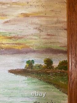 Lot 2 Oil Painting on Wood Panel Hsp Sea Mountain 1949 Art to Identify