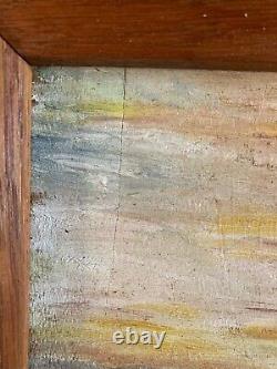 Lot 2 Oil Painting on Wood Panel Hsp Sea Mountain 1949 Art to Identify
