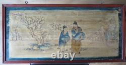 Lot 3 Oils On Wood Panel. China 19th