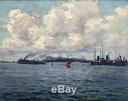 Louis Adolphe Gaussen (1871-1957) -marseille Port Of Toulon-marine