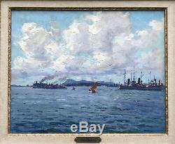 Louis Adolphe Gaussen (1871-1957) -marseille Port Of Toulon-marine