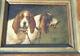 Louis Darey (1863-1914) Pair Of Griffins Oil On Wood Signed Hunting Dog