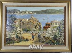 Louis Vigon (1897-1985) View Of Villefranche Sur Mer Oil On Panel