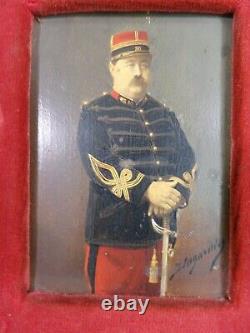 Louise Dugardin, portrait painted from a photo, Infantry Soldier 1870, military war memorabilia.