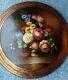 Lovely Oil Painting On Wood Convex Round Panel Flower Bouquet