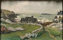 Lucien Seevagen (1887-1959) Landscape Breton Bréhat Painting Bretagne