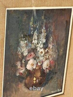 MARCELLE BLUM 1893-1984 Bouquet of Flowers Oil painting on wood panel