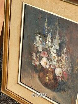 MARCELLE BLUM 1893-1984 Bouquet of Flowers Oil painting on wood panel