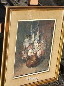 MARCELLE BLUM 1893-1984 Bouquet of Flowers Oil painting on wood panel