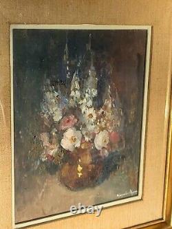 MARCELLE BLUM 1893-1984 Bouquet of Flowers Oil painting on wood panel