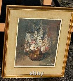 MARCELLE BLUM 1893-1984 Bouquet of Flowers Oil painting on wood panel