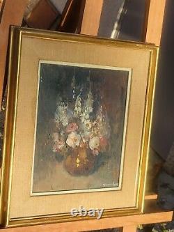MARCELLE BLUM 1893-1984 Bouquet of Flowers Oil painting on wood panel