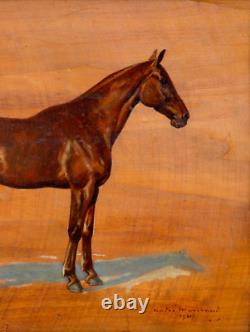 MARCHAND André (1877-1951) Kent, chestnut horse Animal Painter Equine Stud Paris