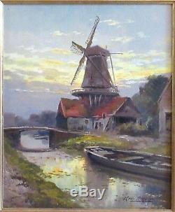 MILL In Holland, Oil On Panel By Kees Terlouw