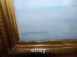 Magnificent Antique Oil Painting Marine From Maurice Current 1892