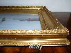 Magnificent Antique Oil Painting Marine From Maurice Current 1892