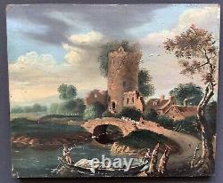 Magnificent Oil Painting Romantic Landscape Painting On Wooden Panel Xixth