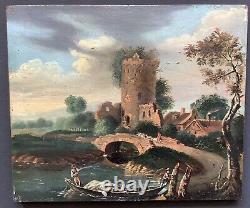 Magnificent Oil Painting Romantic Landscape Painting On Wooden Panel Xixth